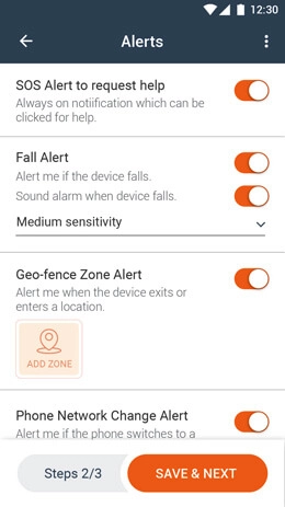 Set up SOS and Fall alerts using the Free Child Tracking App